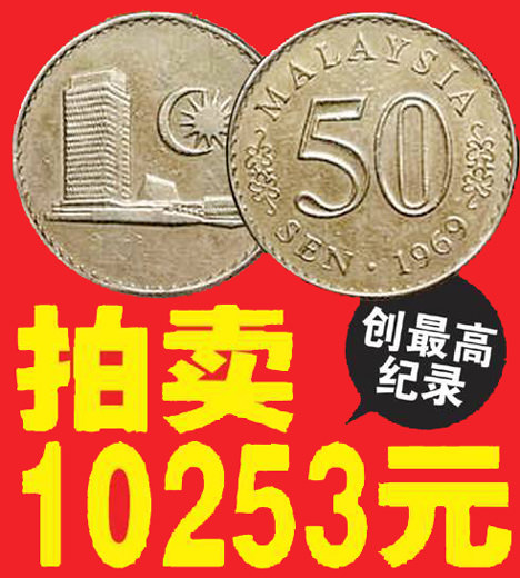 Malaysia 50cents milled edge