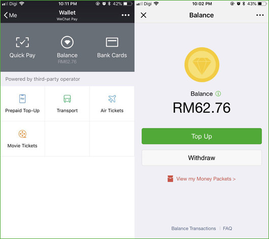 WeChat Pay e wallet