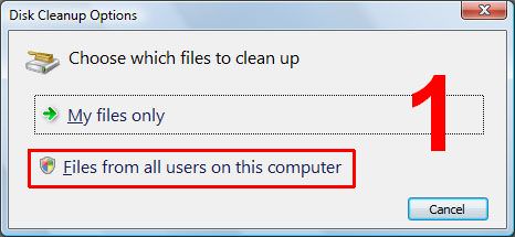 Disk Cleanup 步骤 1