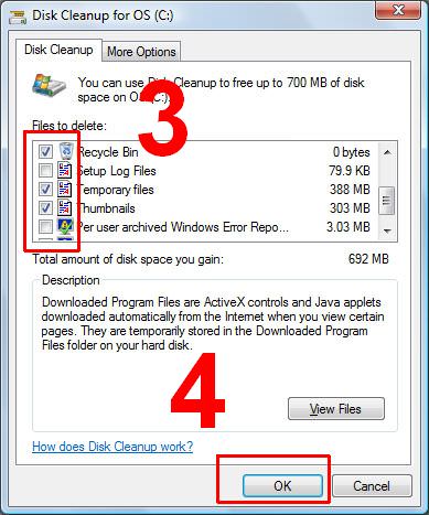 Disk Cleanup 步骤 3 步骤 4
