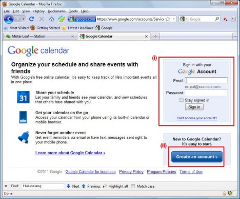 Google Calendar Sign In