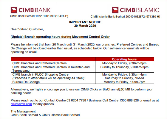 Hours cimb bank opening Find Us